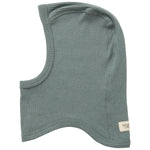 Grøn ribstrikket elefanthue til børn