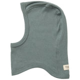 Grøn ribstrikket elefanthue til børn