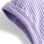 Ribstrikket elefanthue i lys lilla til børn