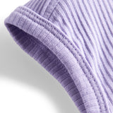 Ribstrikket elefanthue i lys lilla til børn