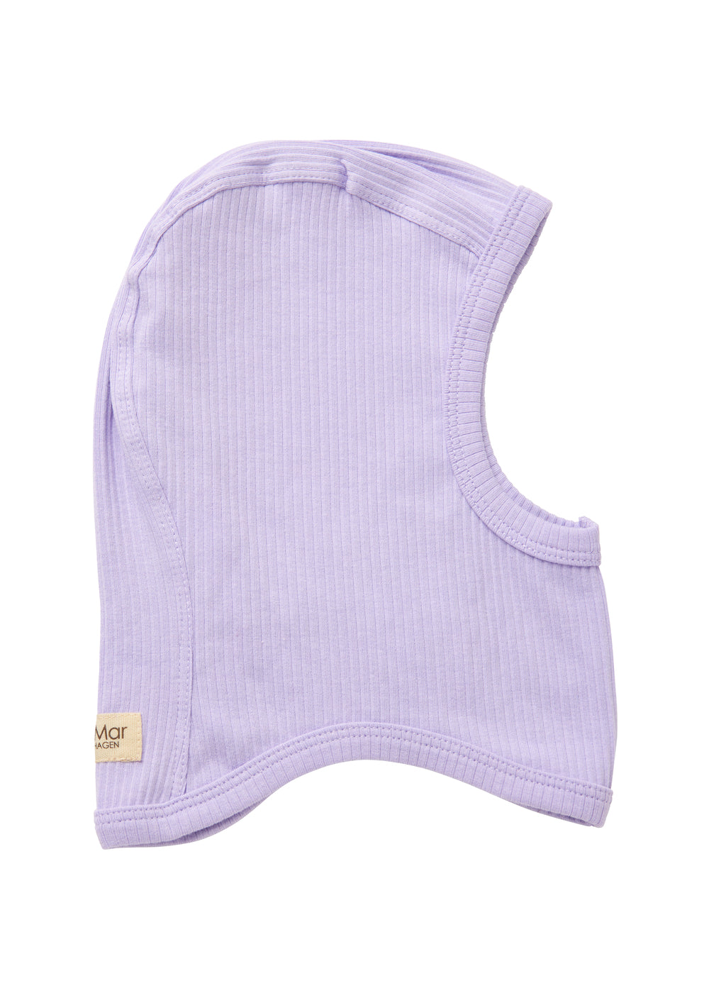 Ribstrikket elefanthue i lys lilla til børn