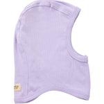 Ribstrikket elefanthue i lys lilla til børn