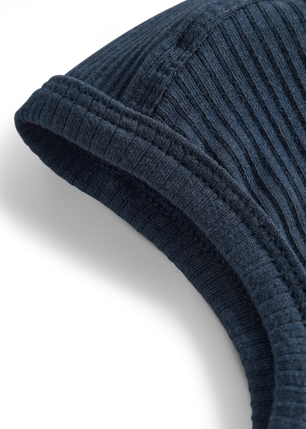 Ribstrikket navy blå elefanthue til børn