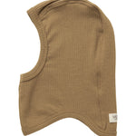 Ribstrikket brun elefanthue til børn