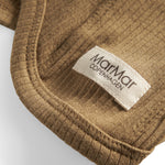 Ribstrikket brun elefanthue med MarMar label