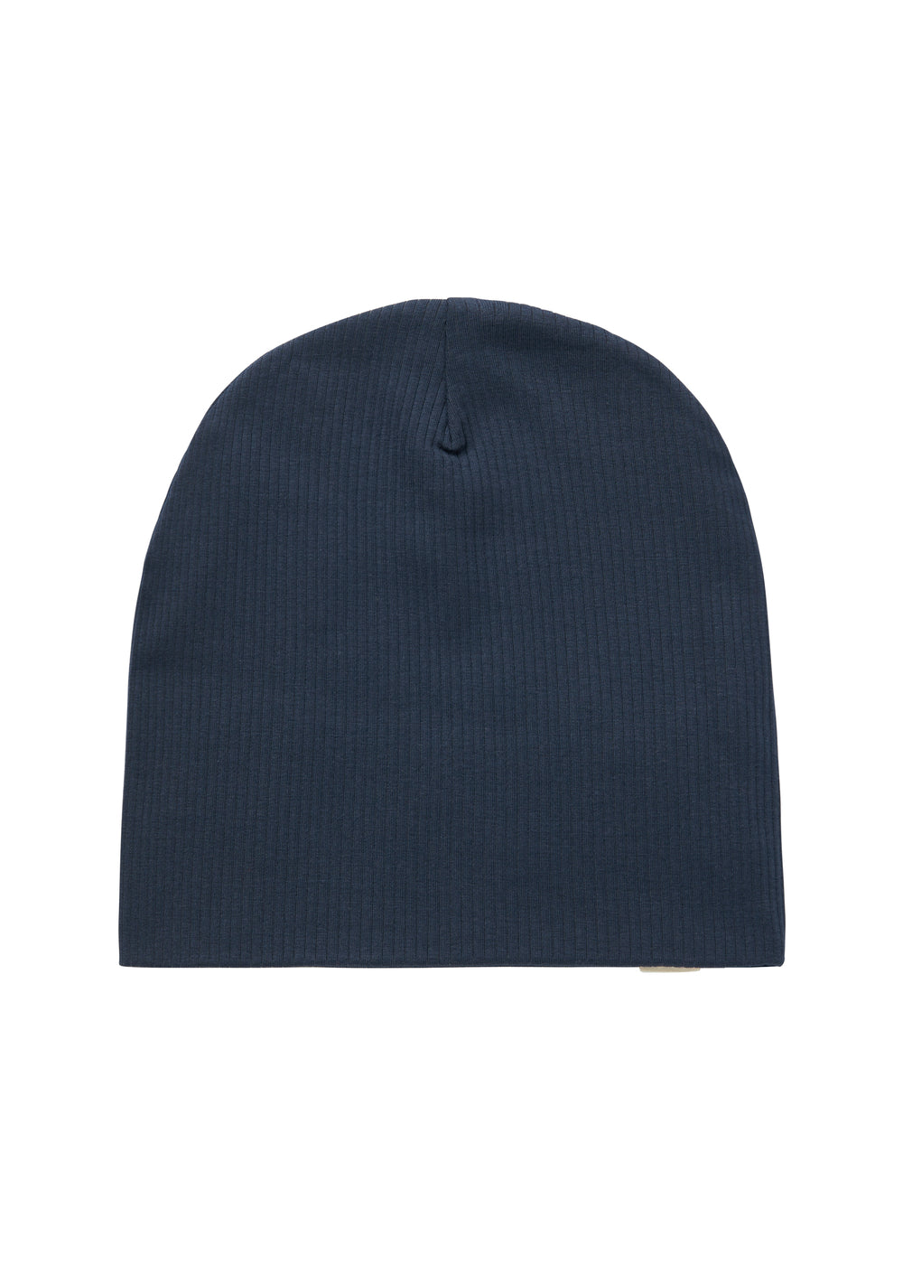 Ribstrikket navy blå børnehue