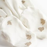 Baby heldragt med fuglmønster og futter