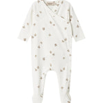Baby heldragt med fuglmønster og futter