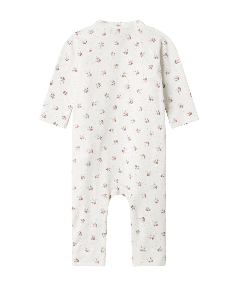 Baby heldragt med blomstermønster