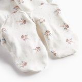 Bløde babybukser med blomstermønster og futter