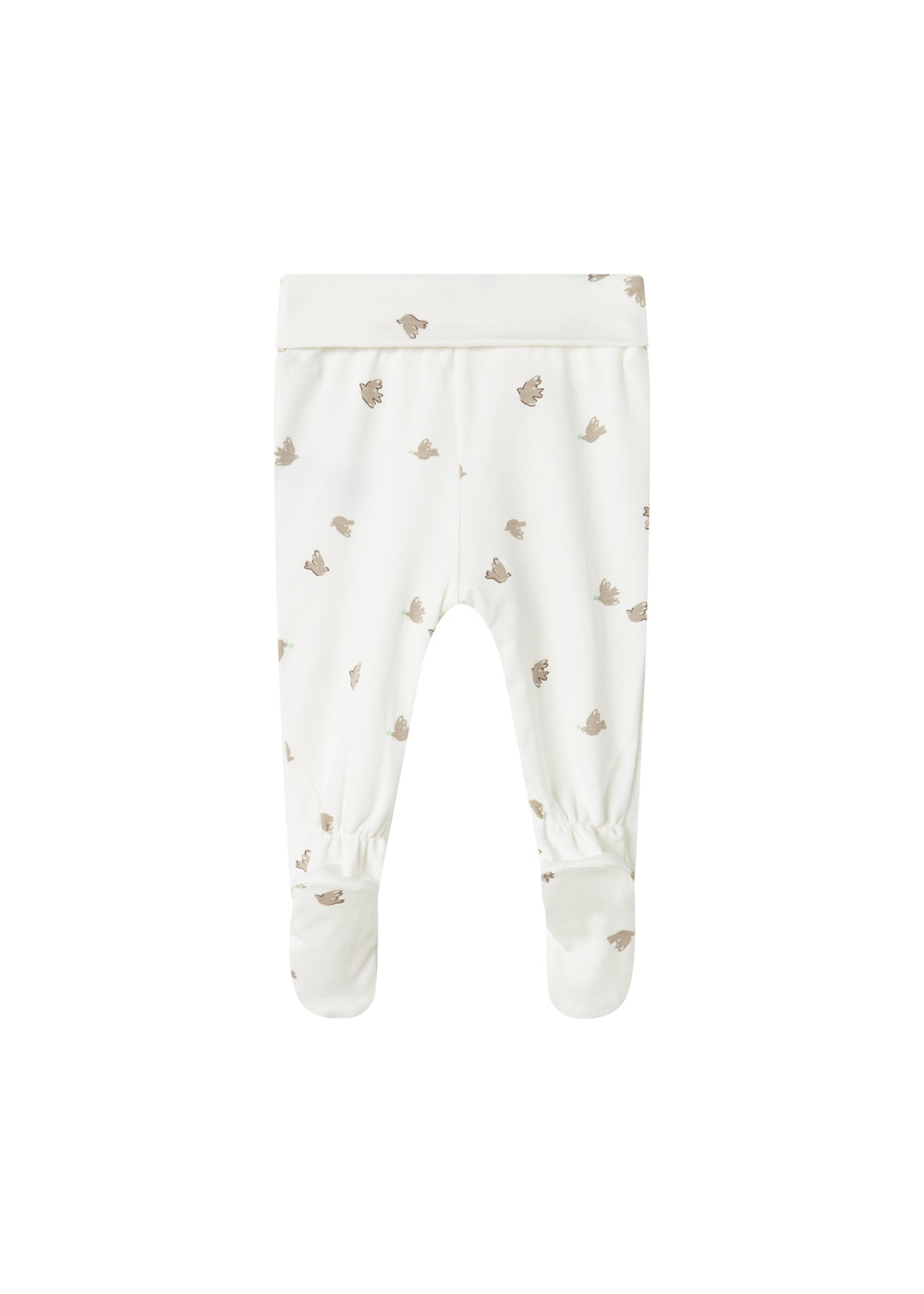 Bløde babybukser med fuglmønster