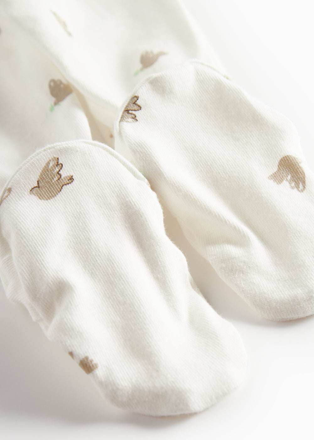 Bløde babybukser med fuglmønster og futter