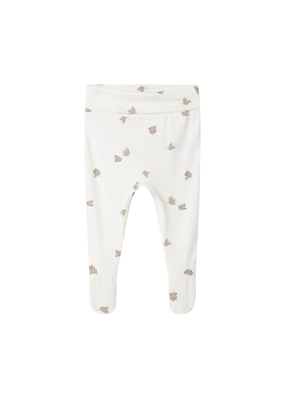 Bløde babybukser med fuglmønster