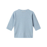 Blå- og hvidstribet cardigan til baby med knapper foran