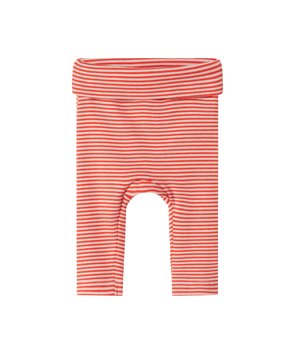 Rød og hvid stribede bukser til baby