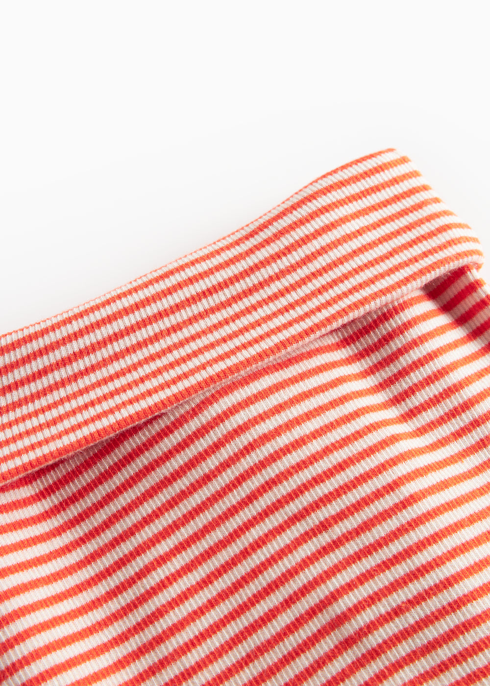 Rød og hvid stribede bukser til baby med fødder