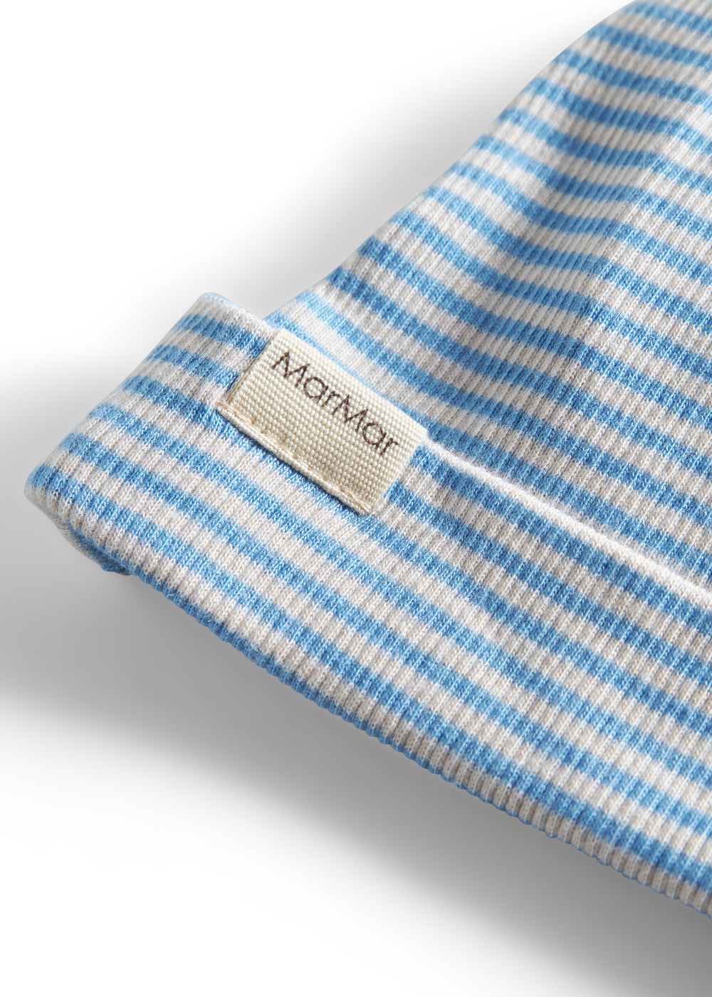 Blå og hvid stribet babyhue