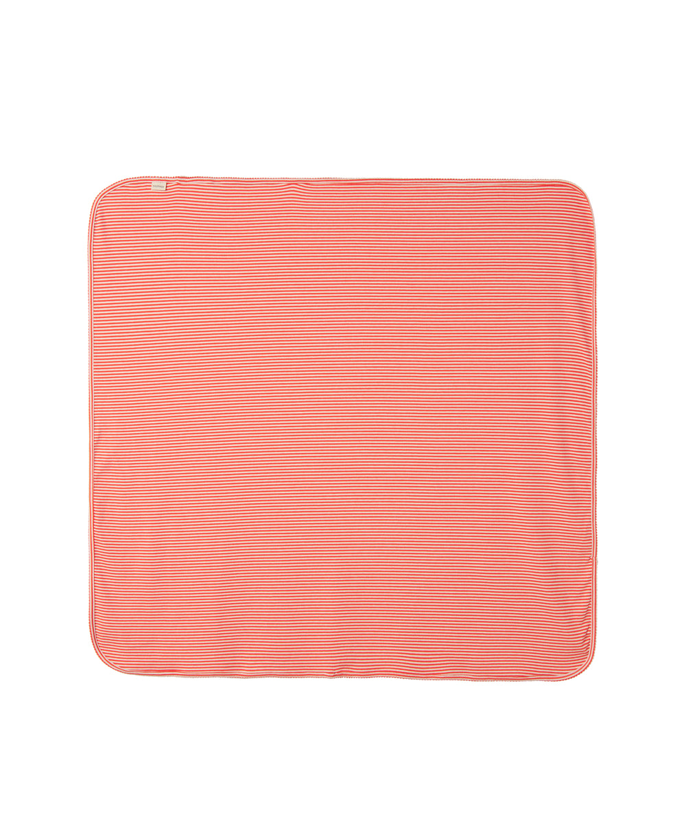 Rød og hvid stribet babytæppe