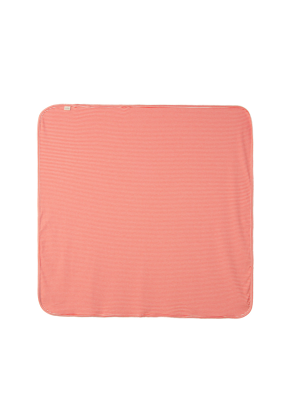 Rød og hvid stribet babytæppe