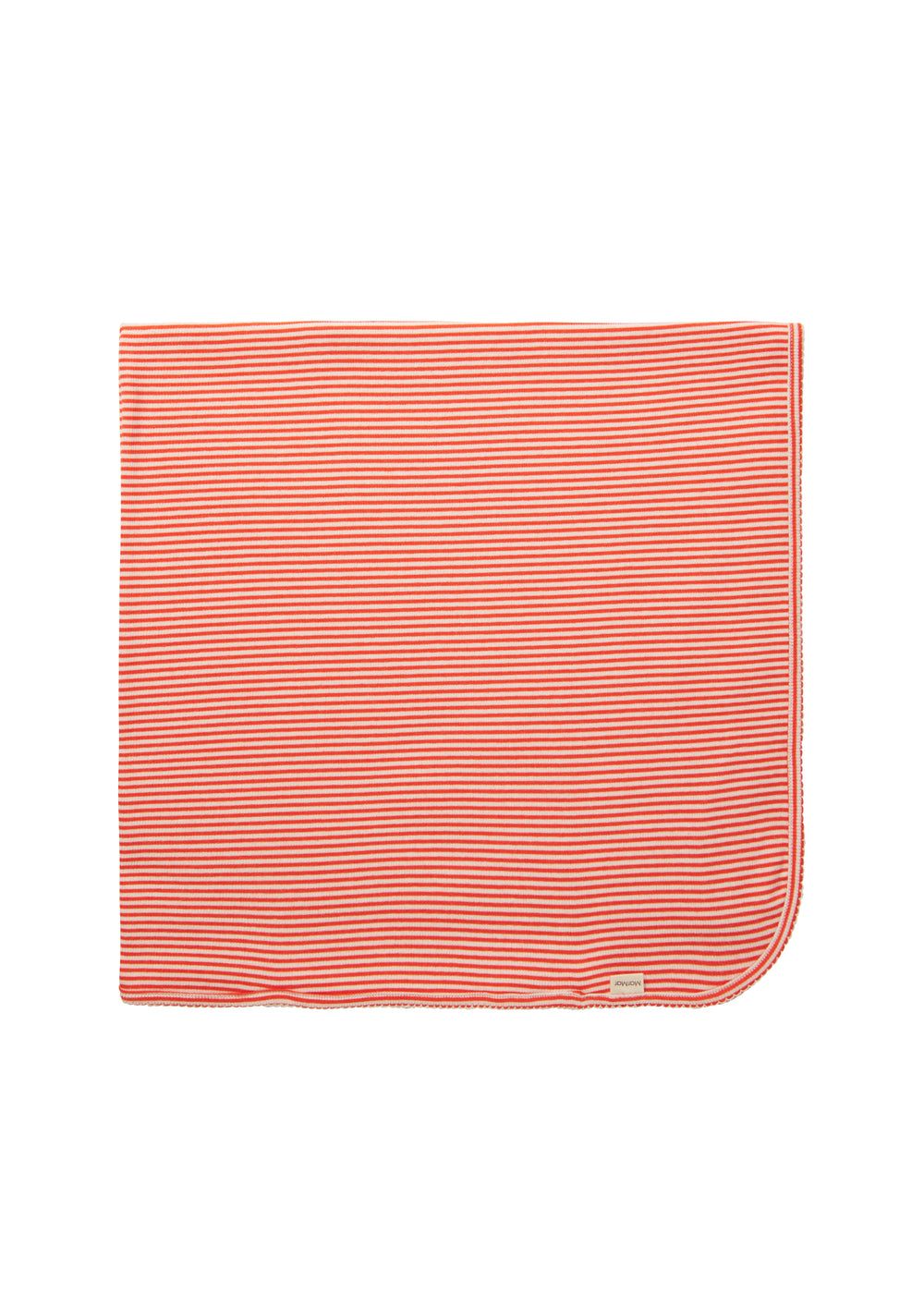 Rød og hvid stribet babytæppe