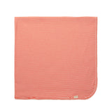 Rød og hvid stribet babytæppe