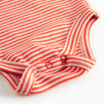 Rød og hvid stribet body med lange ærmer til baby