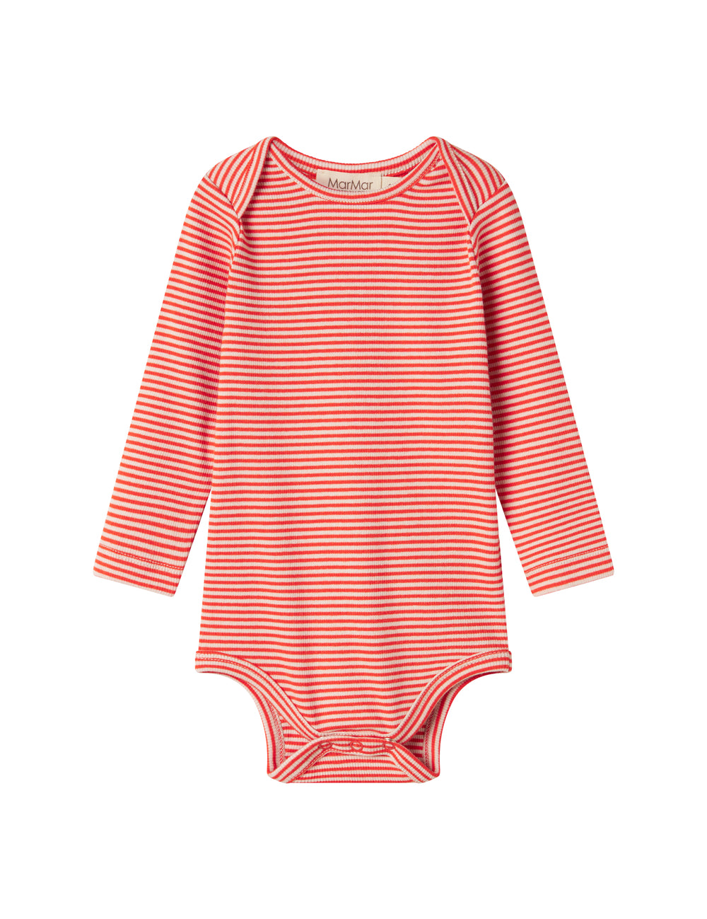 Rød og hvid stribet kroppe med lange armhuler til baby
