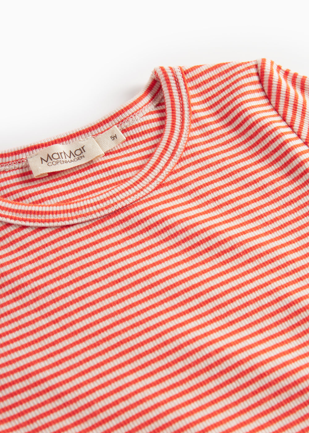 Rød og hvid stribet bluse med lange ærmer til børn