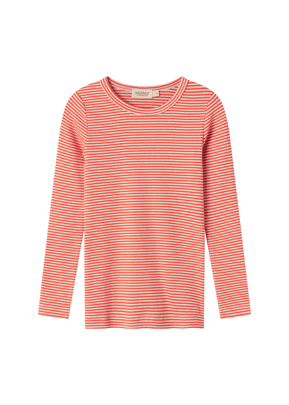Rød og hvid stribet bluse med lange ærmer til børn