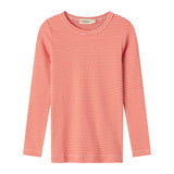 Rød og hvid stribet bluse med lange ærmer til børn