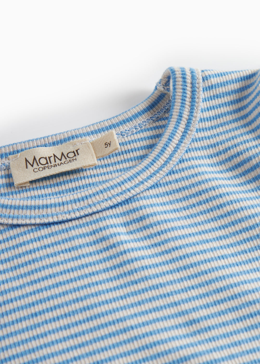 Blå og hvid stribet langærmet bluse til børn