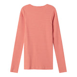 Rød og hvid stribet langærmet T-shirt til kvinder