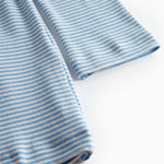 Blå og hvid stribet langærmet T-shirt til kvinder