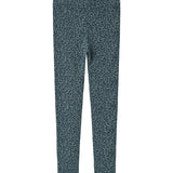 Grøn leopardmønstret leggings til børn