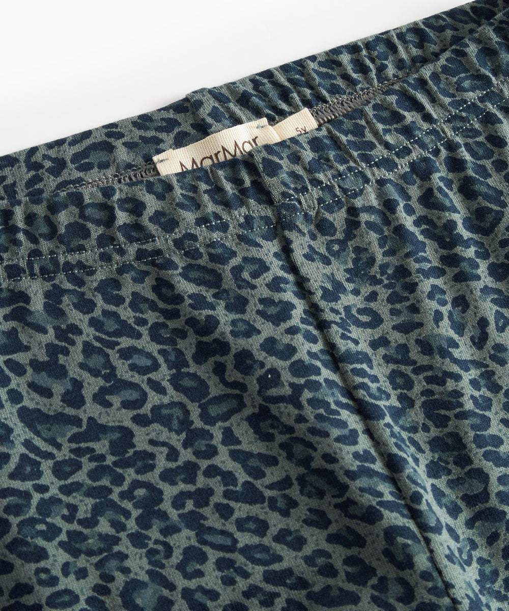 Grøn leopardmønstret leggings til børn