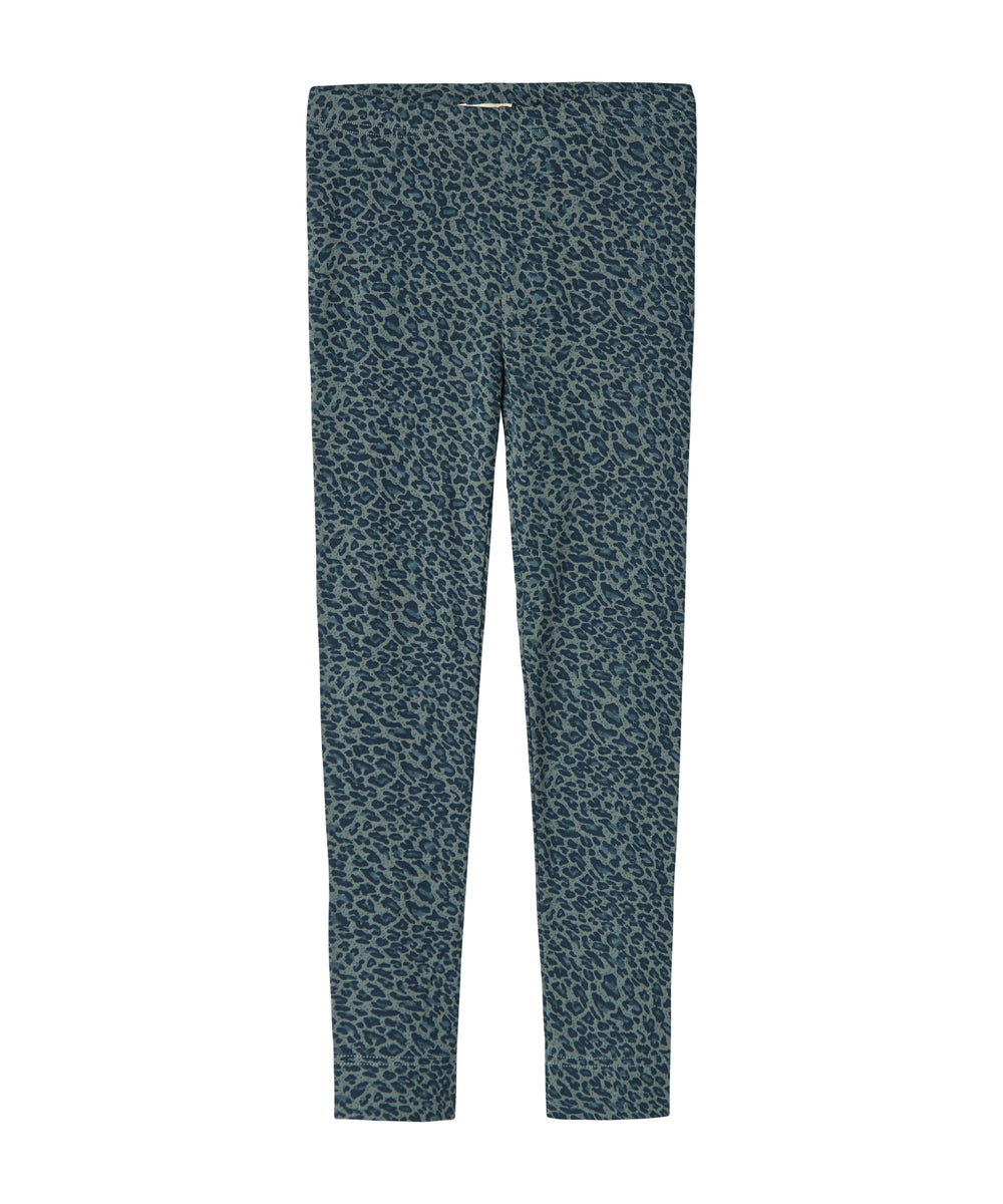 Grøn leopardmønstret leggings til børn