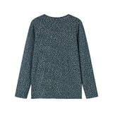 Grøn leopardmønstret t-shirt med lange ærmer til børn