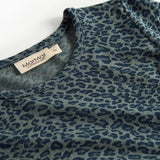 Grøn leopardmønstret t-shirt med lange ærmer til børn