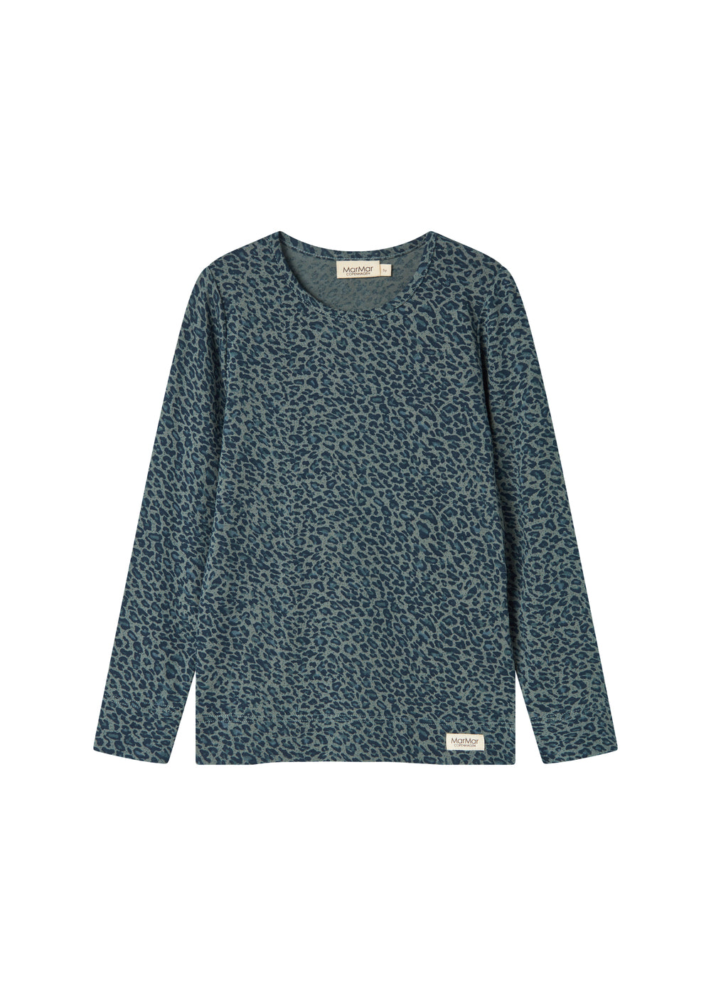 Grøn leopardmønstret t-shirt med lange ærmer til børn