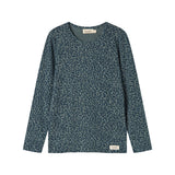 Grøn leopardmønstret t-shirt med lange ærmer til børn