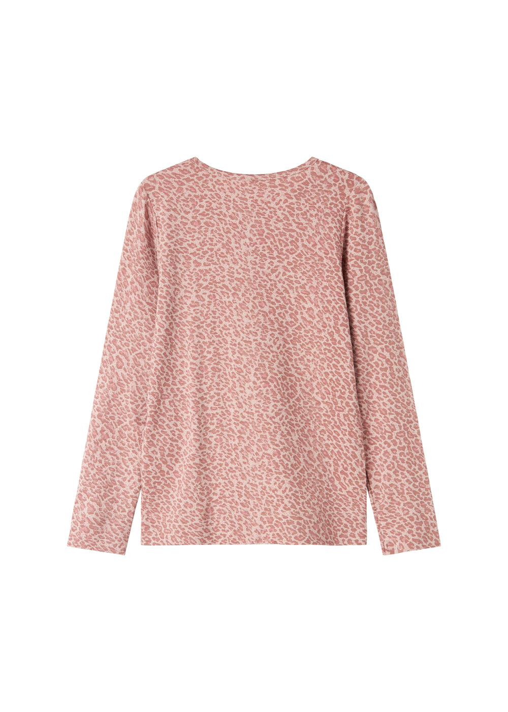 Lyserød leopardmønstret t-shirt med lange ærmer til børn