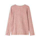 Lyserød leopardmønstret t-shirt med lange ærmer til børn