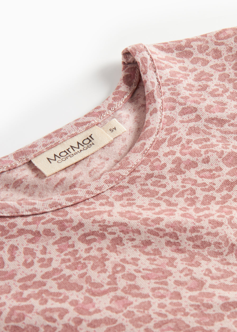 Lyserød leopardmønstret t-shirt med lange ærmer til børn