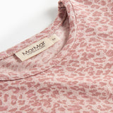 Lyserød leopardmønstret t-shirt med lange ærmer til børn
