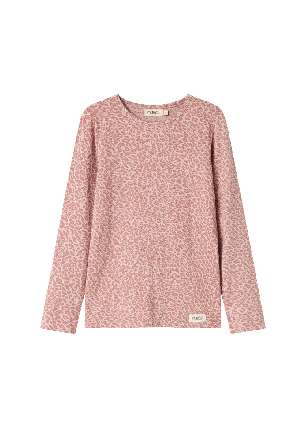 Lyserød leopardmønstret t-shirt med lange ærmer til børn
