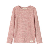 Lyserød leopardmønstret t-shirt med lange ærmer til børn
