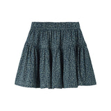 Mørkegrøn leopardmønstret nederdel til børn