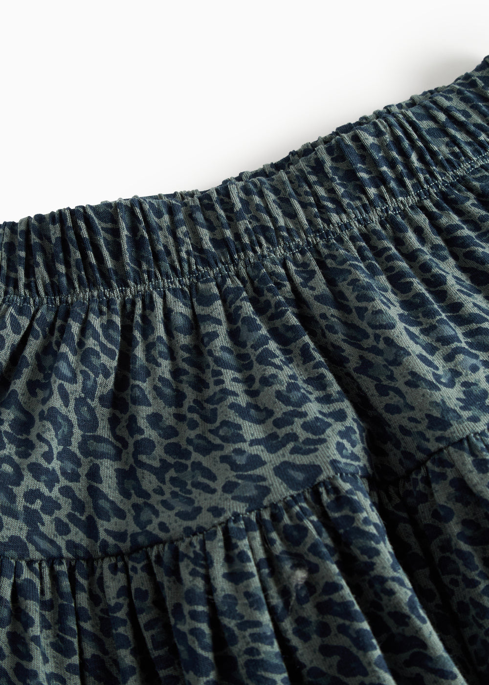 Mørkegrøn leopardmønstret nederdel til børn