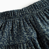 Mørkegrøn leopardmønstret nederdel til børn