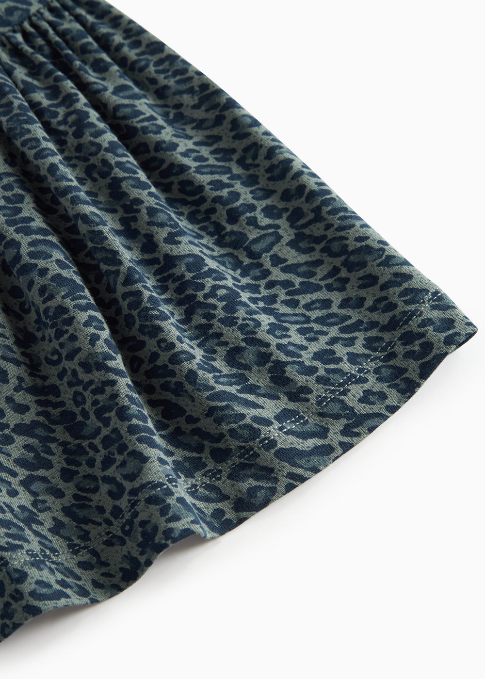 Mørkegrøn leopardmønstret nederdel til børn